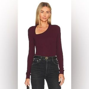 NWT la Made Ysabel Angled Neckline Top in Black